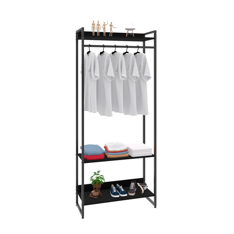 Guarda-Roupa Closet Studio Ônix e Preto 80 cm