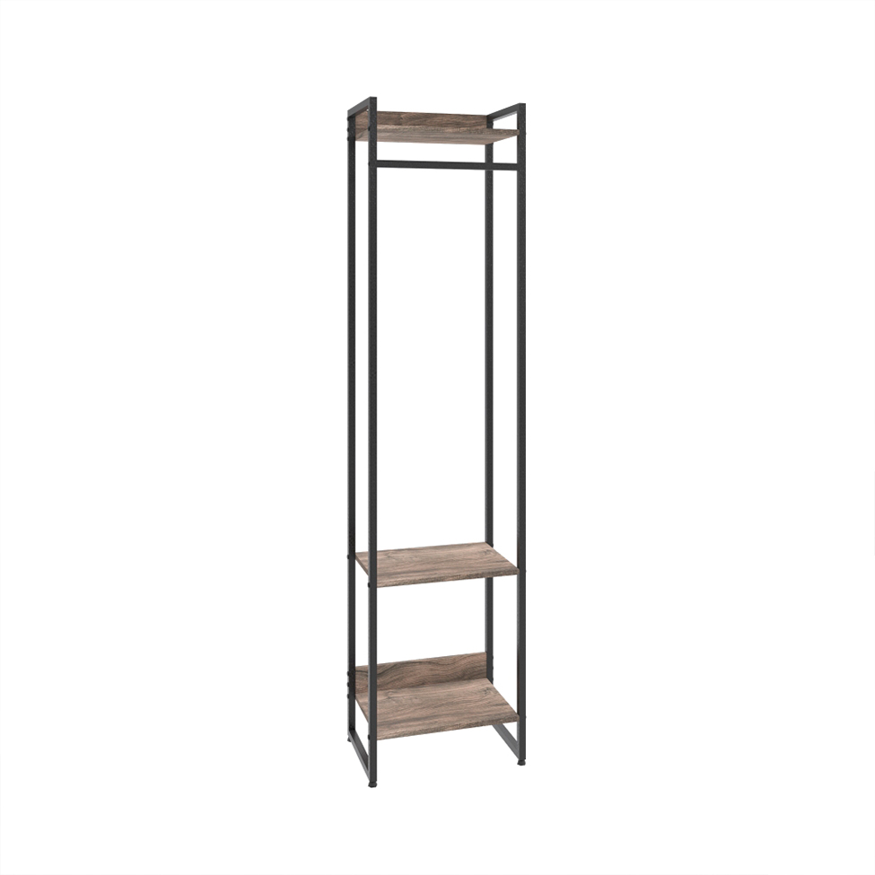 Guarda-Roupa Closet Studio Carvalho Dark e Preto 45 cm