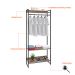 Guarda-Roupa Closet Studio Carvalho Dark e Preto 80 cm