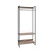 Guarda-Roupa Closet Studio Carvalho Dark e Preto 80 cm