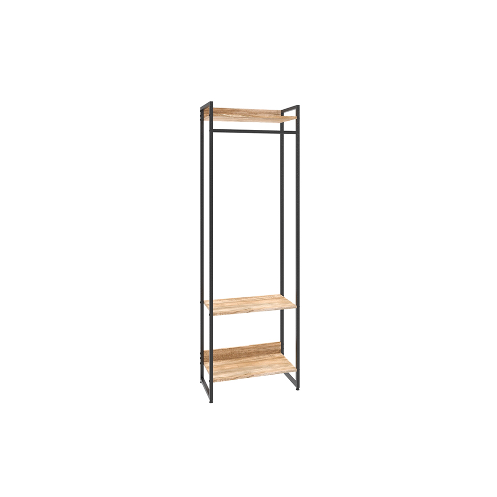Guarda-Roupa Closet Studio Carvalho e Preto 60 cm