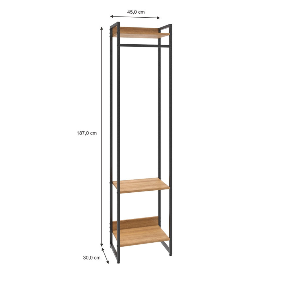 Guarda-Roupa Closet Studio Mel e Preto 45 cm