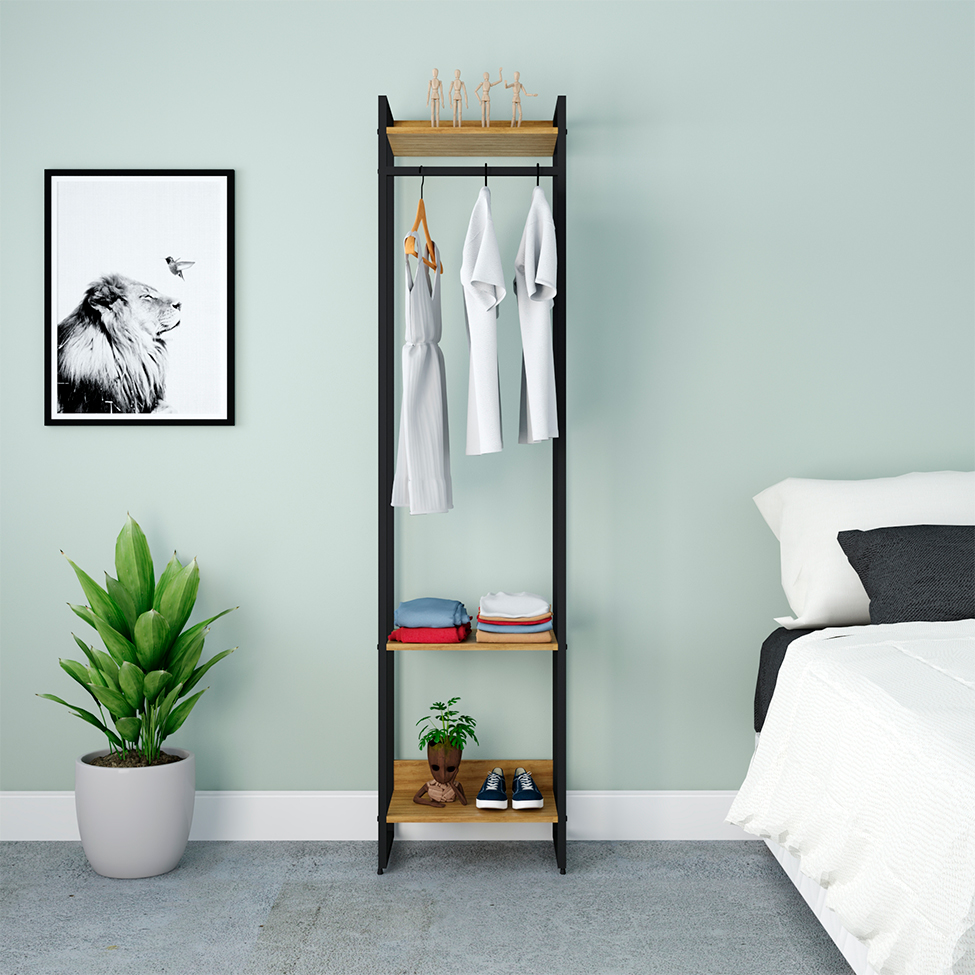 Guarda-Roupa Closet Studio Mel e Preto 45 cm