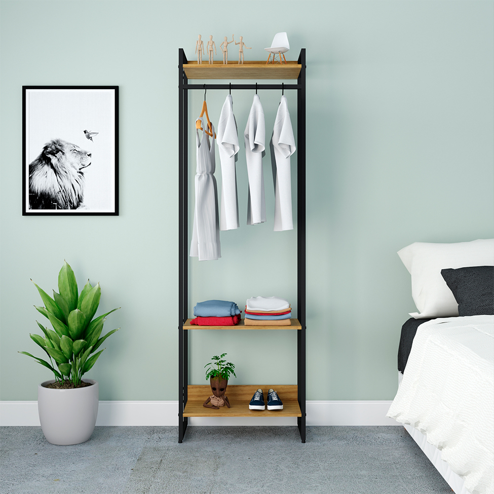 Guarda-Roupa Closet Studio Mel e Preto 60 cm