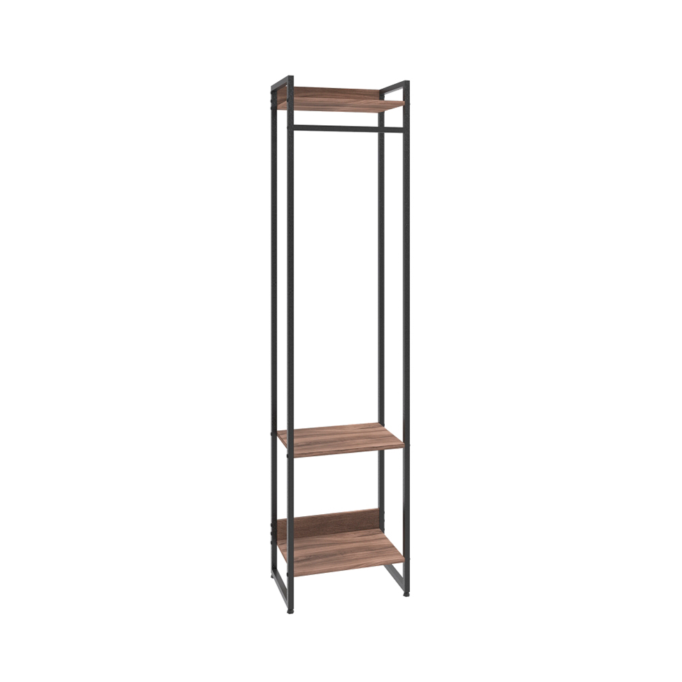Guarda-Roupa Closet Studio Nogal e Preto 45 cm