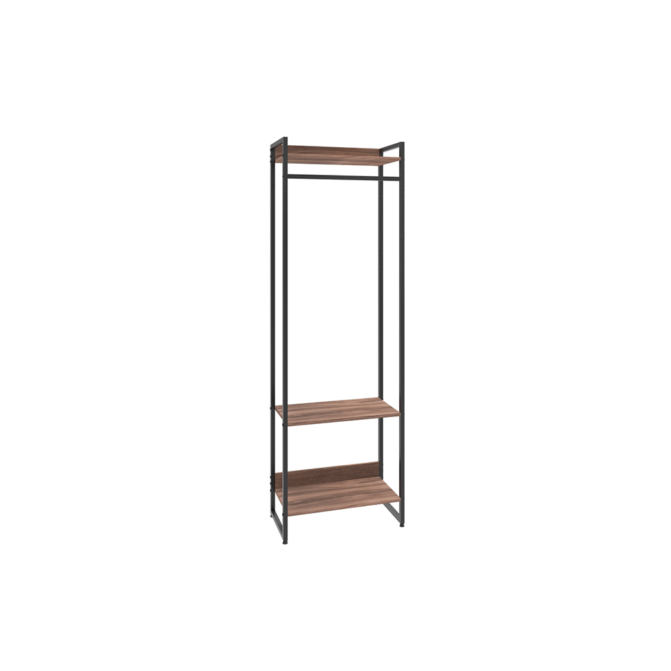 Guarda-Roupa Closet Studio Nogal e Preto 60 cm