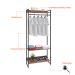 Guarda-Roupa Closet Studio Nogal e Preto 80 cm