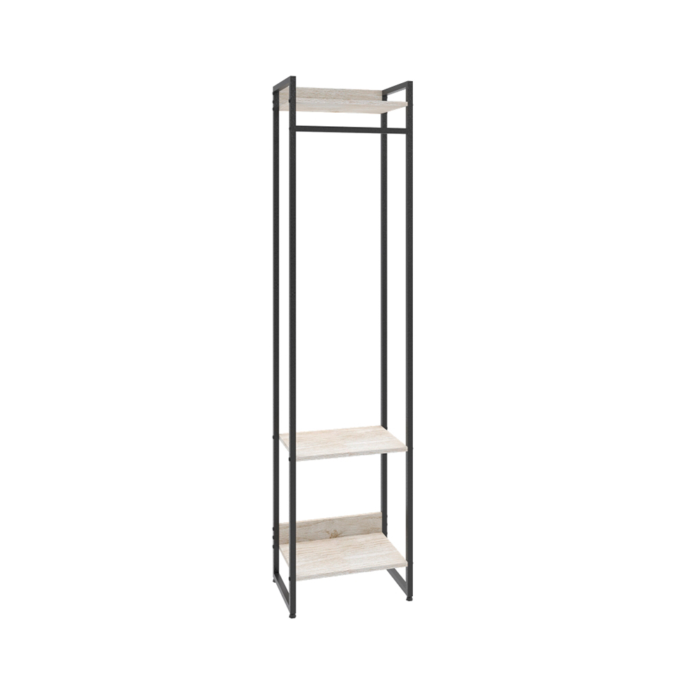 Guarda-Roupa Closet Studio Snow e Preto 45 cm
