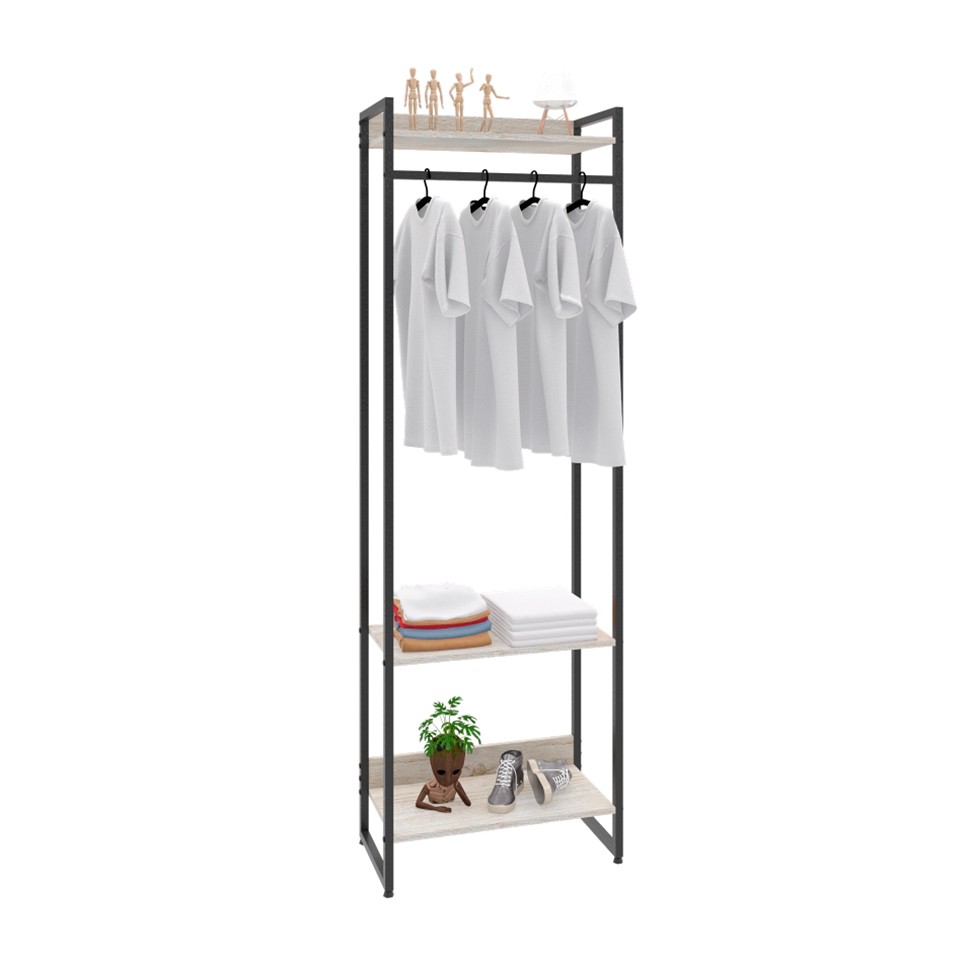 Guarda-Roupa Closet Studio Snow e Preto 60 cm