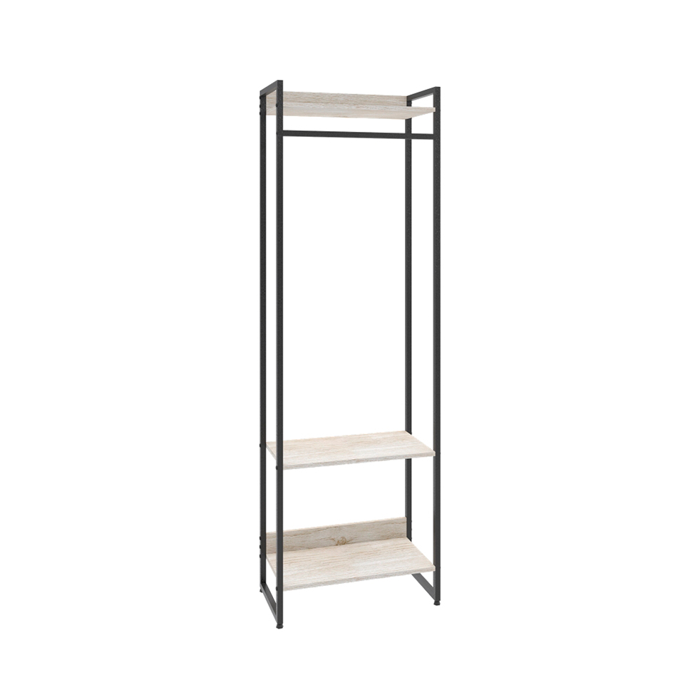 Guarda-Roupa Closet Studio Snow e Preto 60 cm