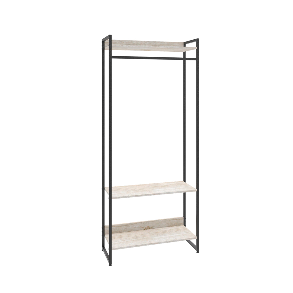 Guarda-Roupa Closet Studio Snow e Preto 80 cm