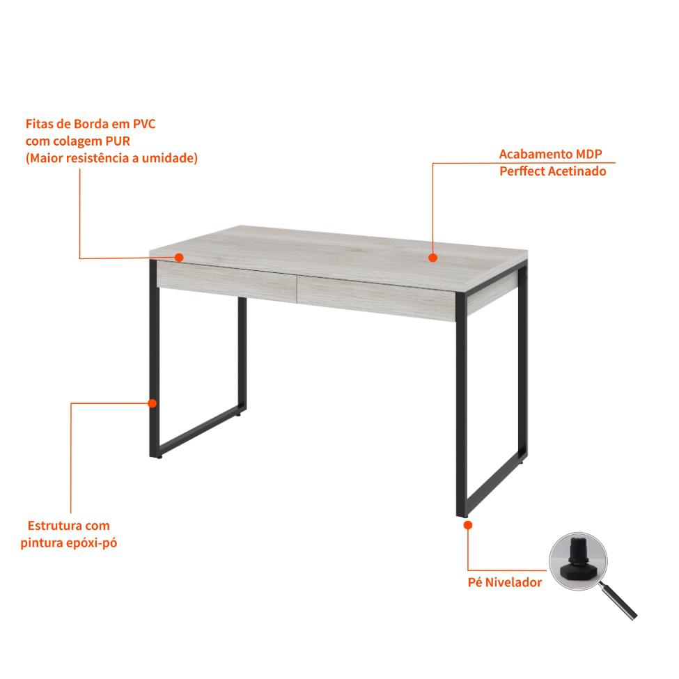 Mesa de Escritório Kuadra 2 GV Bege 120 cm