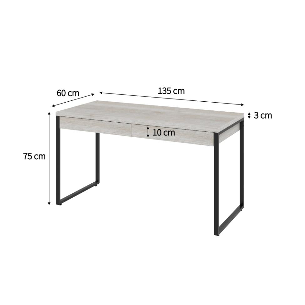 Mesa de Escritório Kuadra 2 GV Bege 135 cm