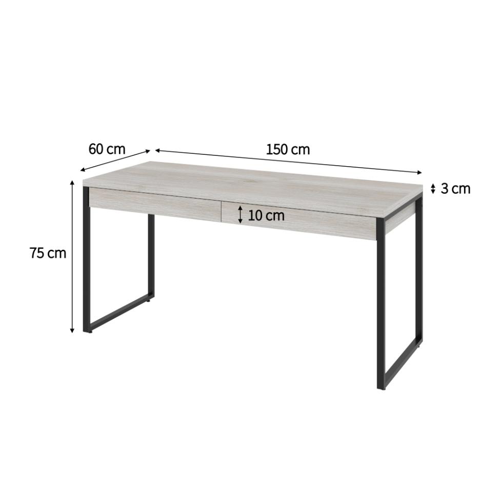 Mesa de Escritório Kuadra 2 GV Bege 150 cm