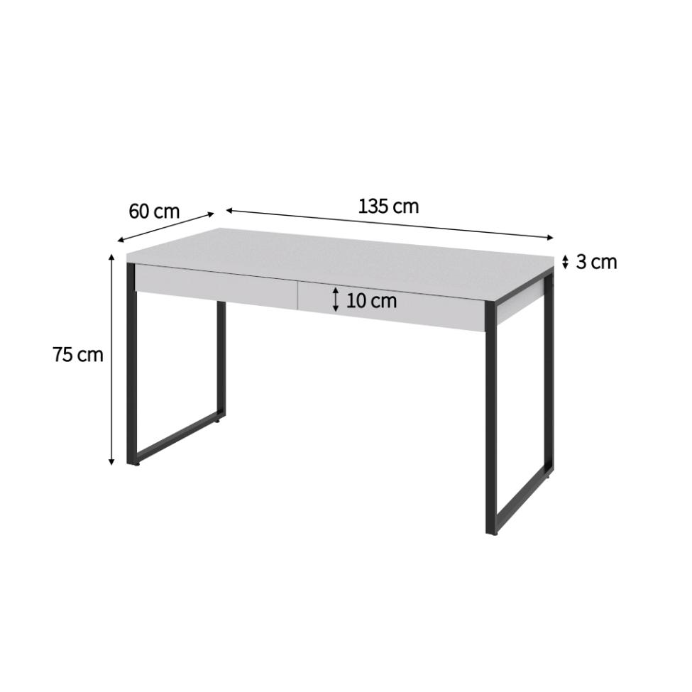 Mesa de Escritório Kuadra 2 GV Branca 135 cm