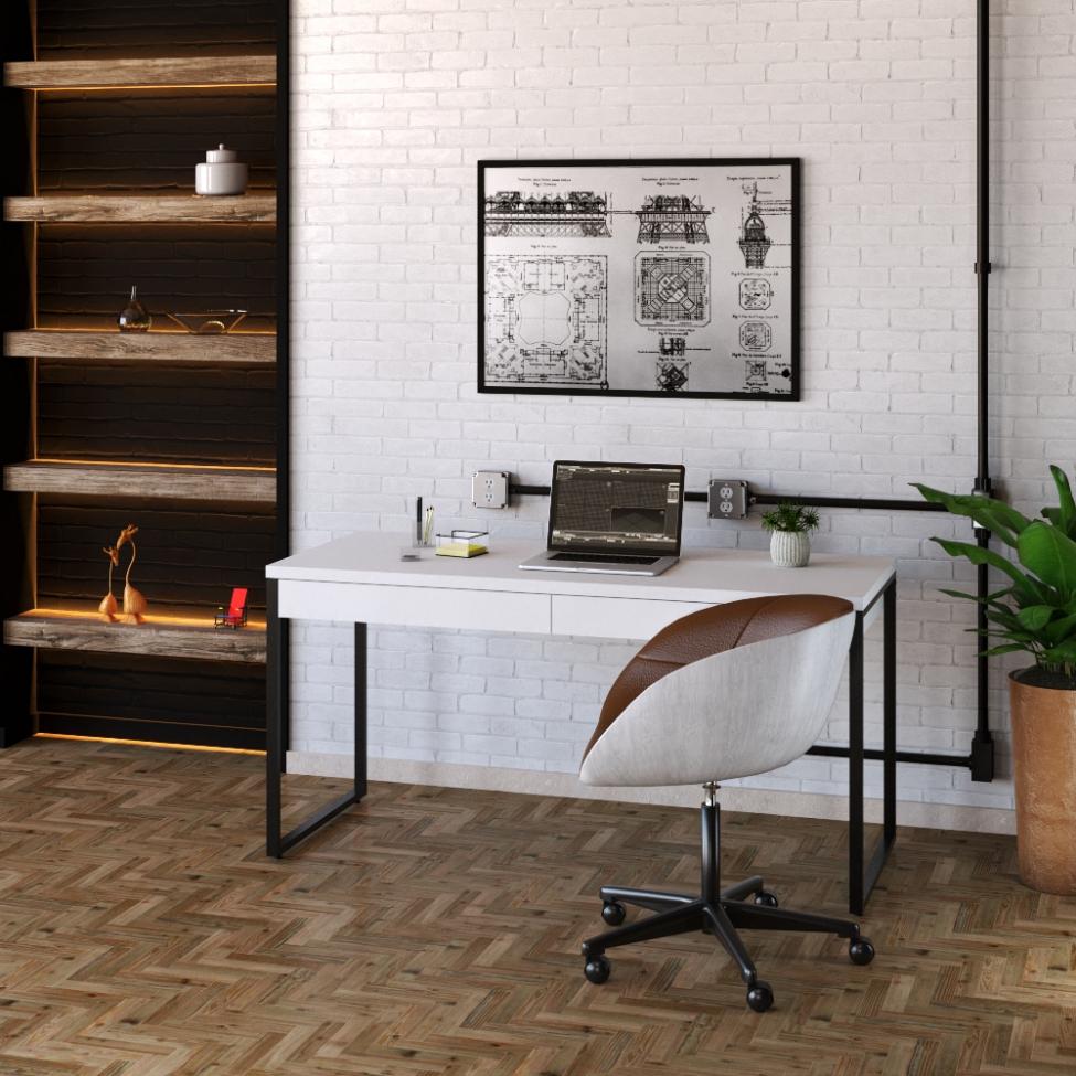 Mesa de Escritório Kuadra 2 GV Branca 150 cm