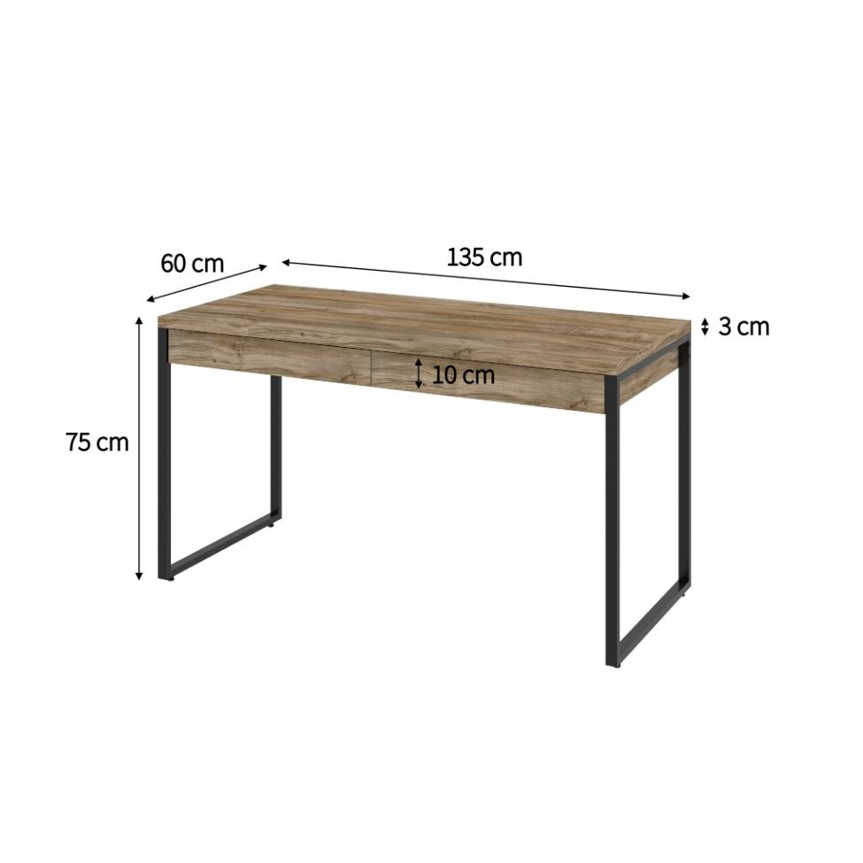 Mesa de Escritório Kuadra 2 GV Carvalho 135 cm