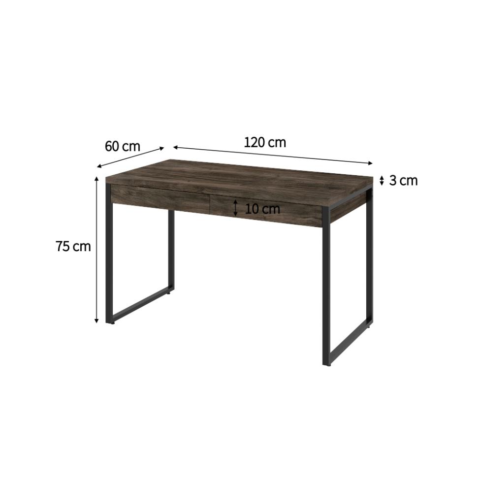 Mesa de Escritório Kuadra 2 GV Marrom Escuro 120 cm