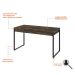 Mesa de Escritório Kuadra 2 GV Marrom Escuro 135 cm
