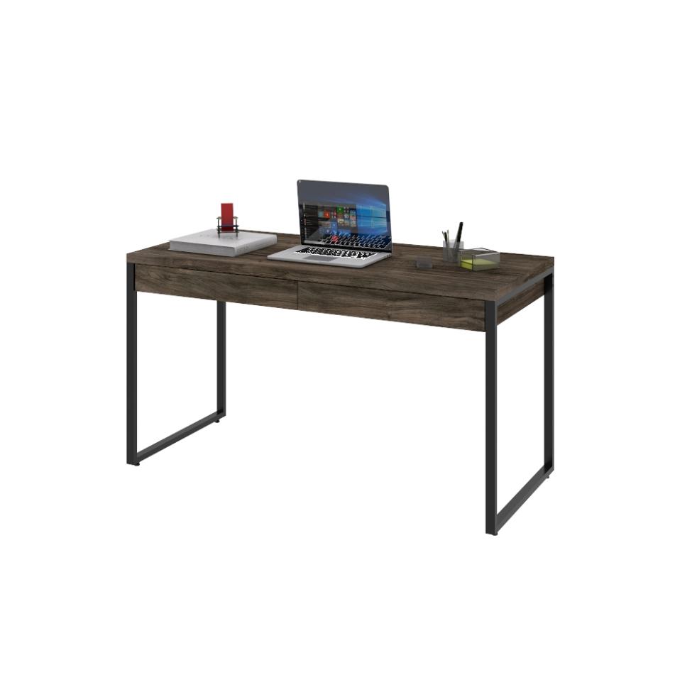 Mesa de Escritório Kuadra 2 GV Marrom Escuro 135 cm