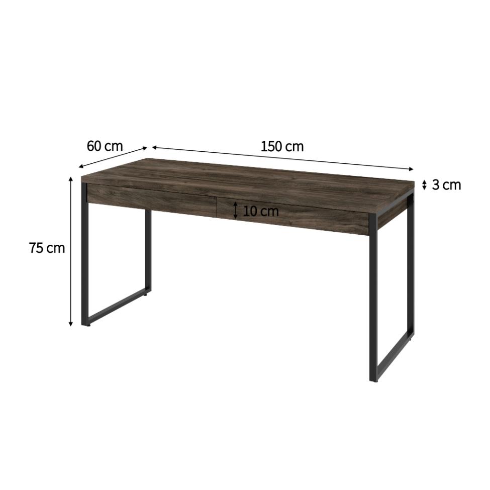 Mesa de Escritório Kuadra 2 GV Marrom Escuro 150 cm