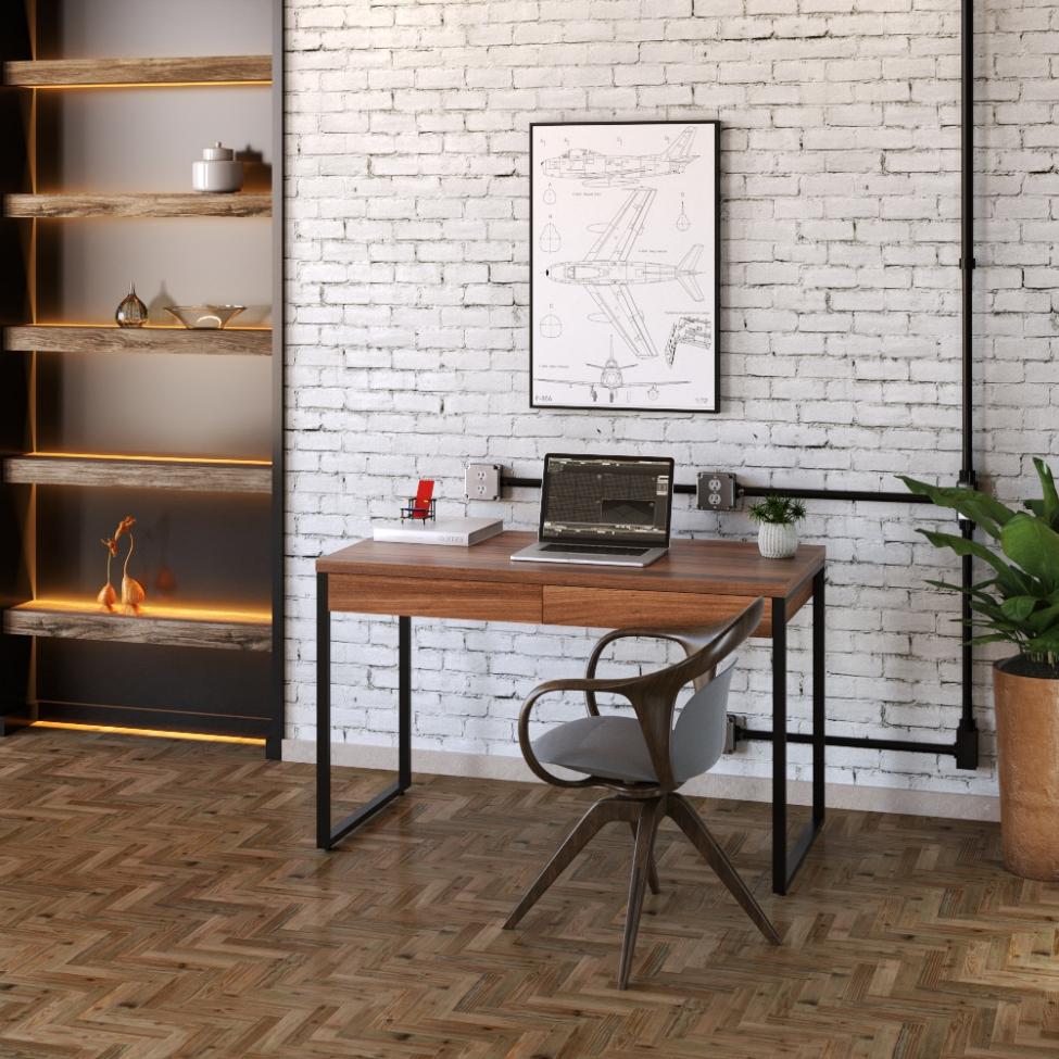 Mesa de Escritório Kuadra 2 GV Nogal 120 cm