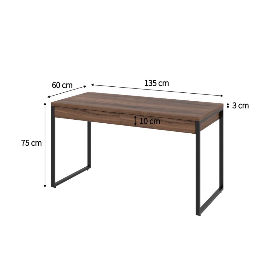 Mesa de Escritório Kuadra 2 GV Nogal 135 cm