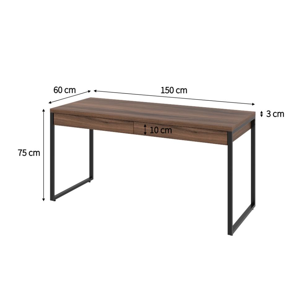 Mesa de Escritório Kuadra 2 GV Nogal 150 cm