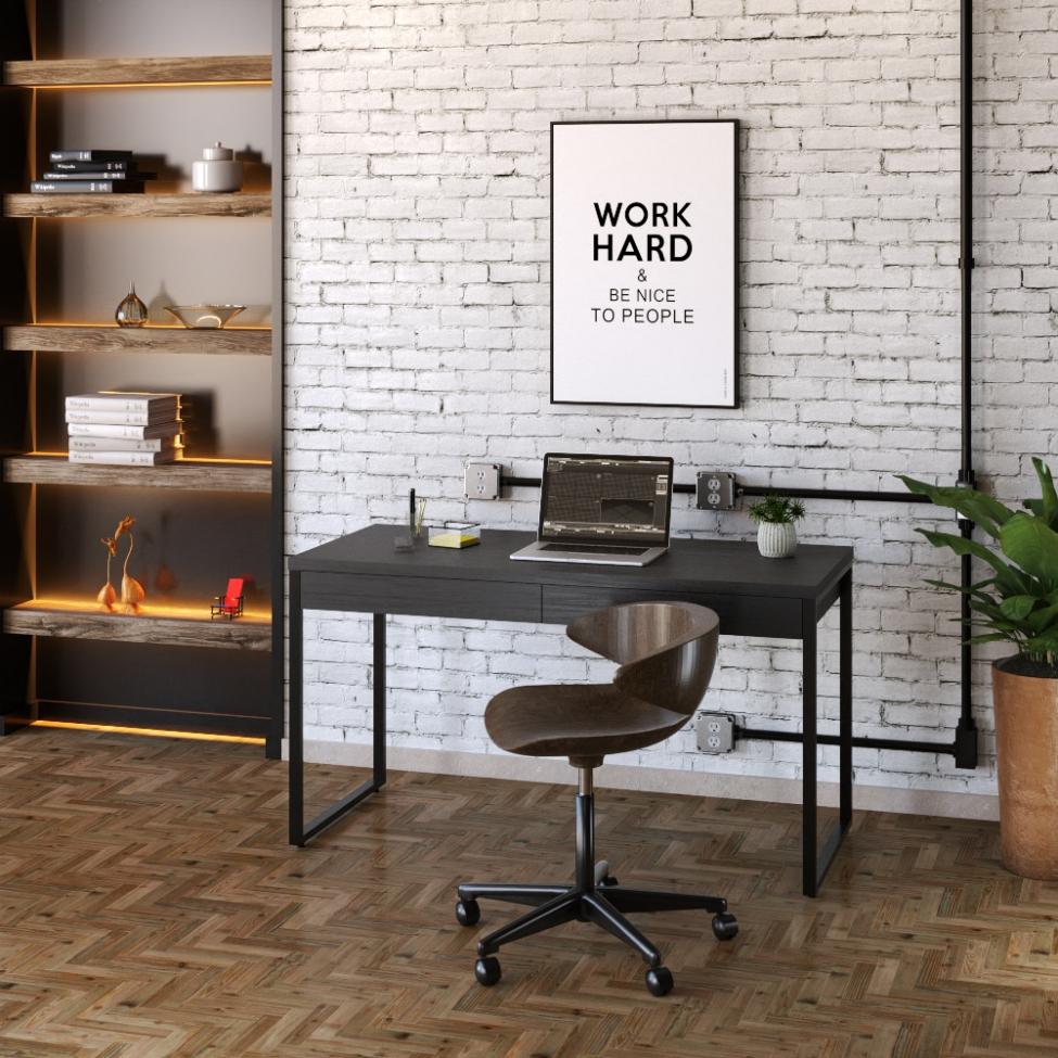 Mesa de Escritório Kuadra 2 GV Preta 135 cm