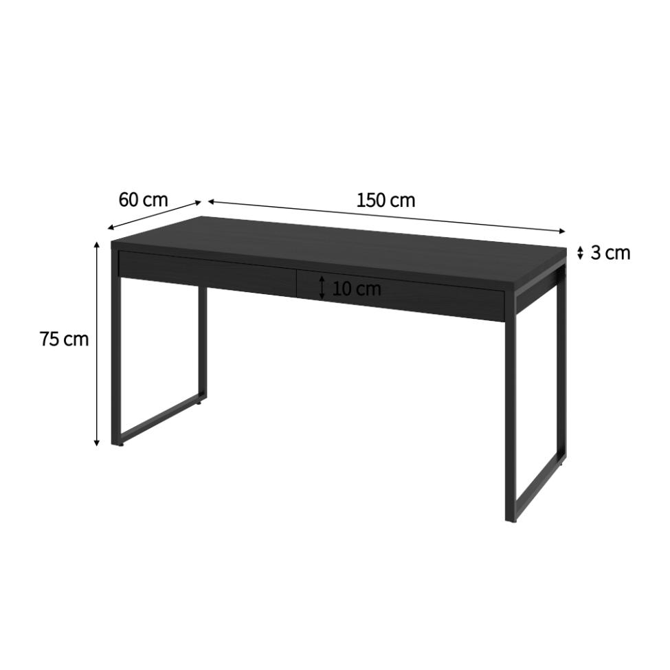 Mesa de Escritório Kuadra 2 GV Preta 150 cm