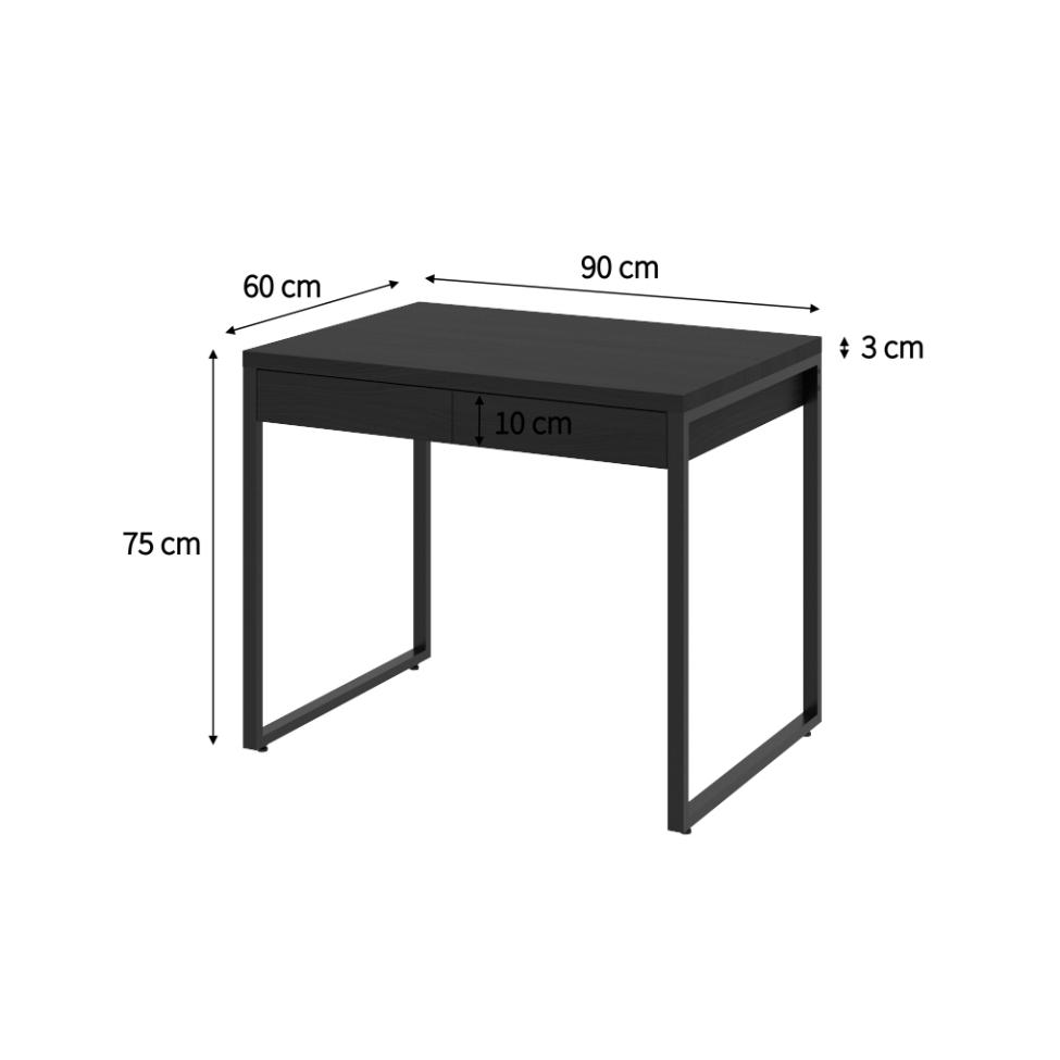 Mesa de Escritório Kuadra 2 GV Preta 90 cm