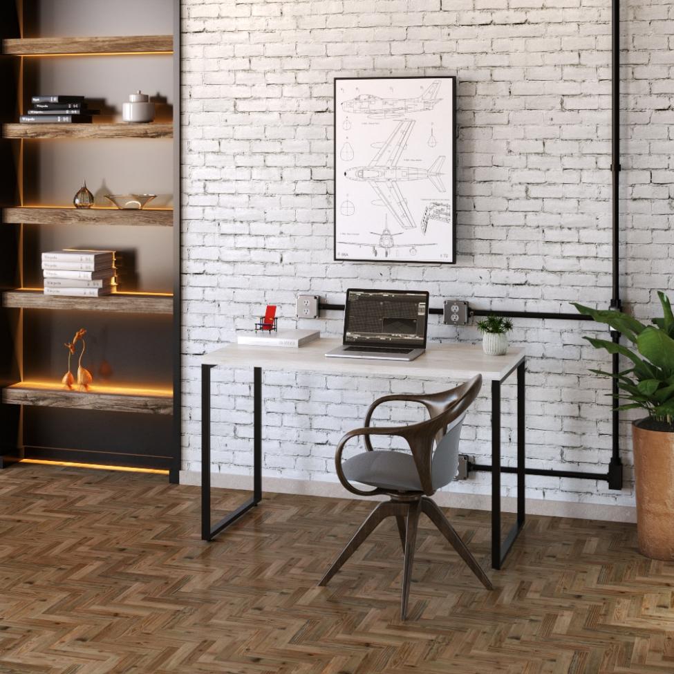 Mesa de Escritório Kuadra Bege 120 cm