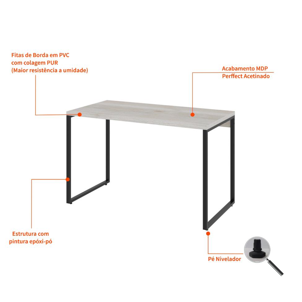Mesa de Escritório Kuadra Bege 120 cm