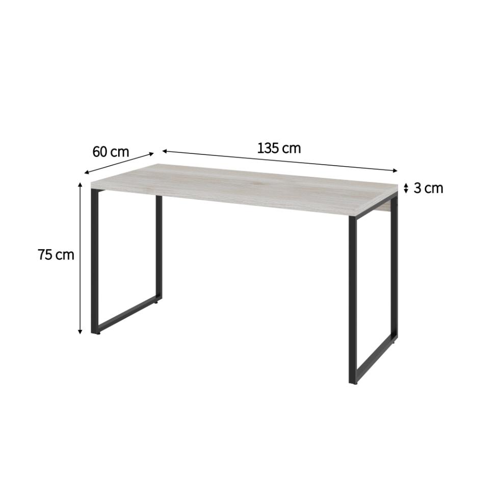 Mesa de Escritório Kuadra Bege 135 cm