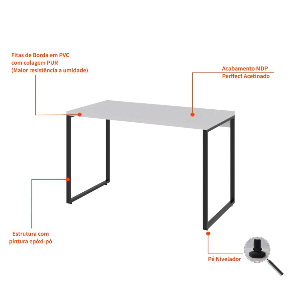 Mesa de Escritório Kuadra Branca 120 cm