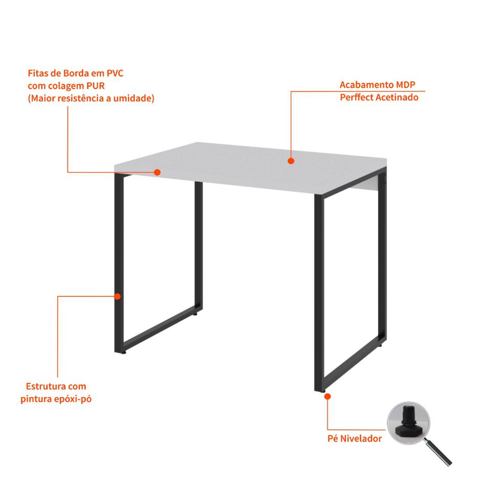 Mesa de Escritório Kuadra Branca 90 cm