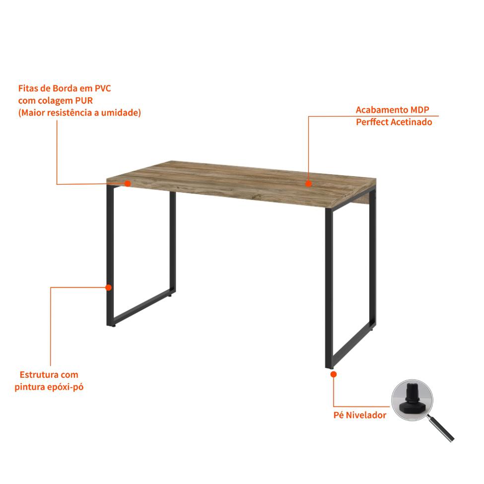 Mesa de Escritório Kuadra Carvalho 120 cm