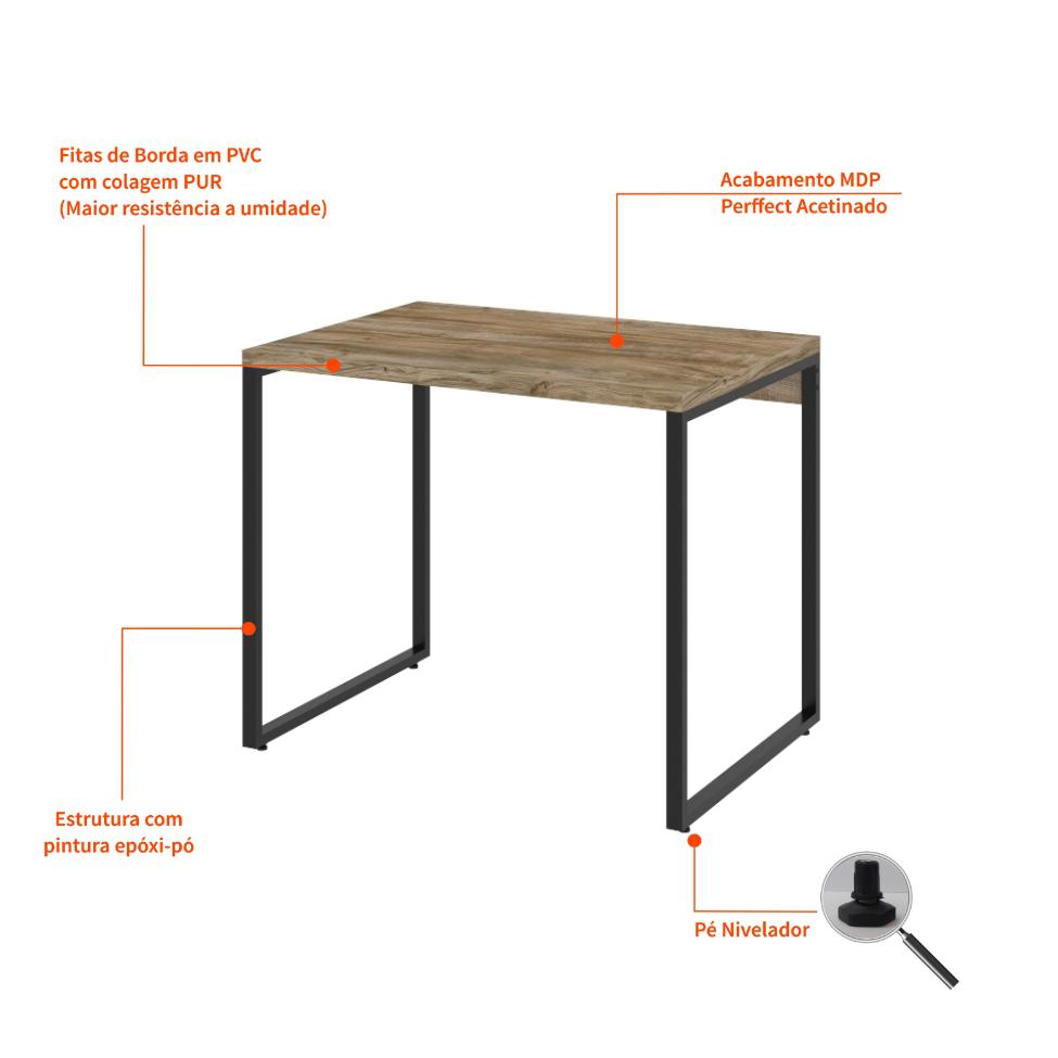 Mesa de Escritório Kuadra Carvalho 90 cm