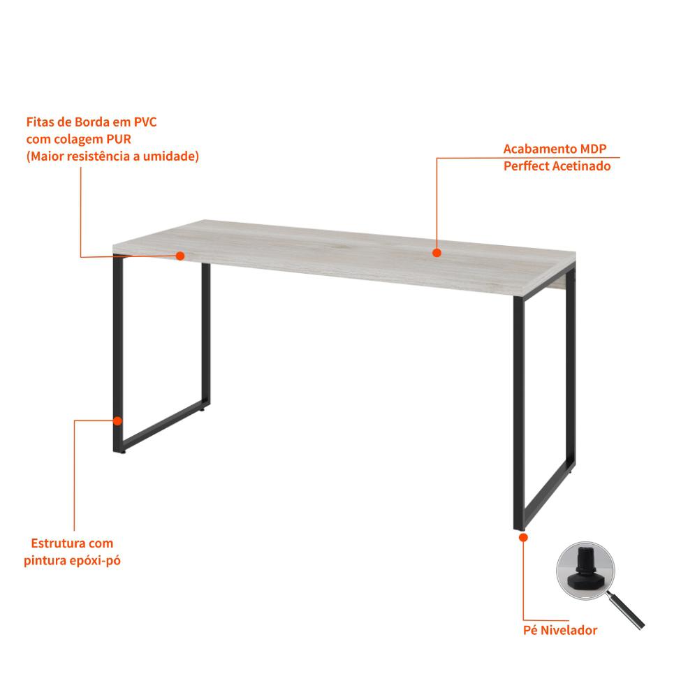 Mesa de Escritório Kuadra I Bege 150 cm