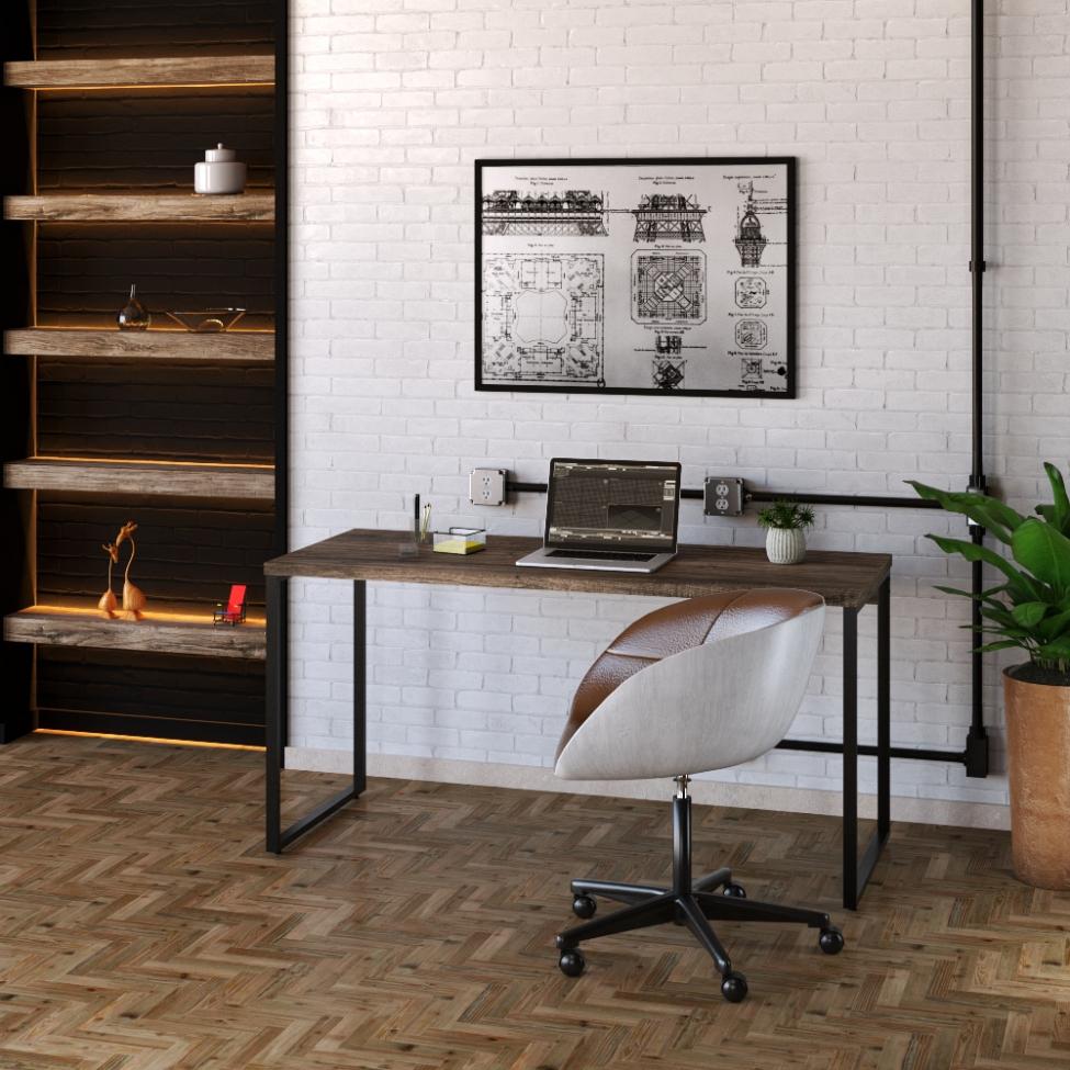 Mesa de Escritório Kuadra I Marrom Escuro 150 cm
