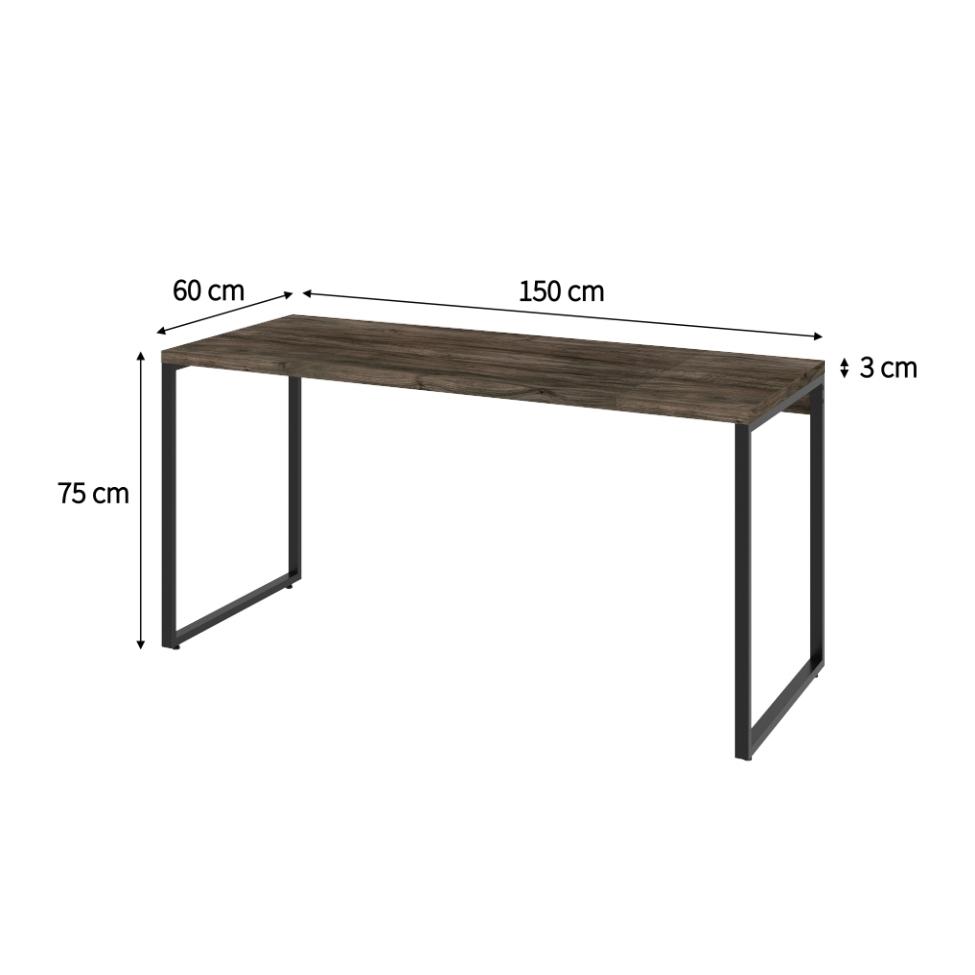 Mesa de Escritório Kuadra I Marrom Escuro 150 cm