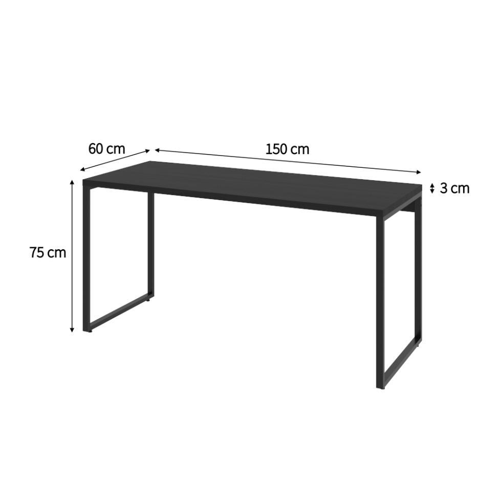 Mesa de Escritório Kuadra I Preta 150 cm