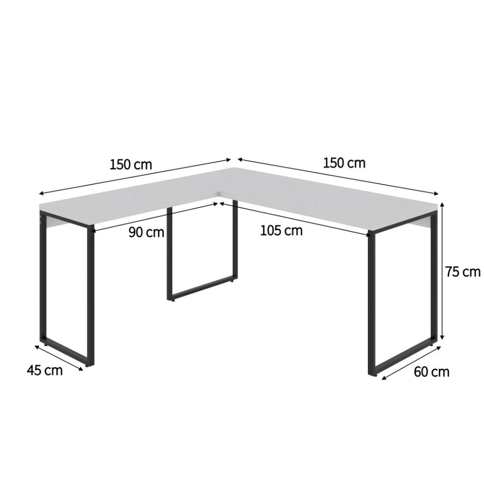 Mesa de Escritório Kuadra II Branca 150 cm