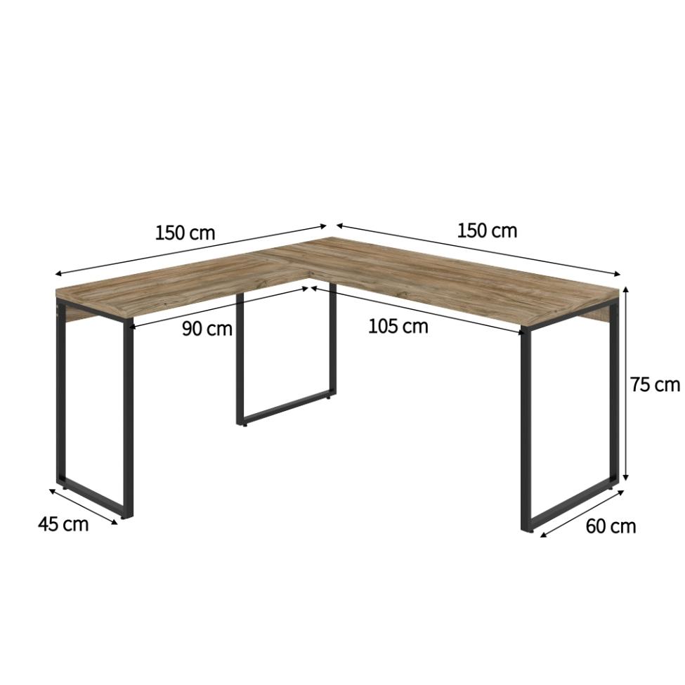 Mesa de Escritório Kuadra II Carvalho 150 cm