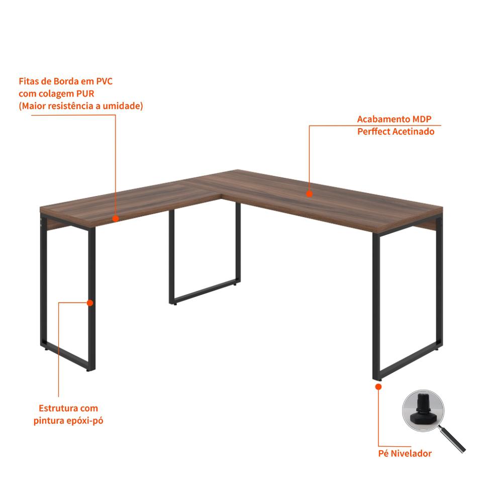 Mesa de Escritório Kuadra II Nogal 150 cm