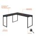 Mesa de Escritório Kuadra II Preta 150 cm