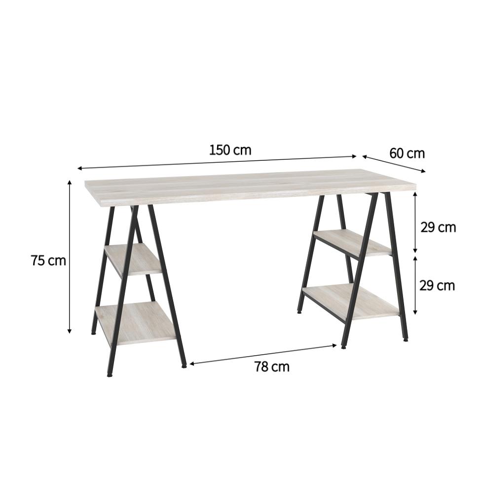 Mesa de Escritório Kuadra III Bege 150 cm