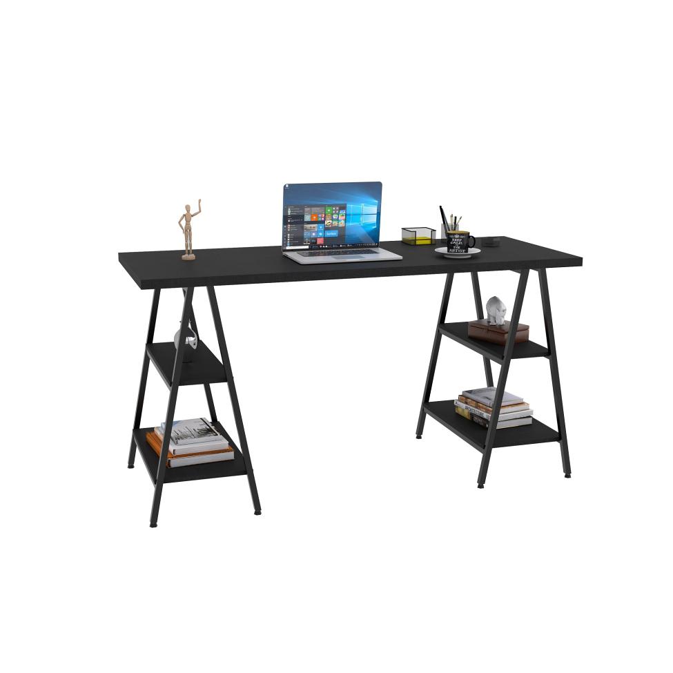 Mesa de Escritório Kuadra III Preta 150 cm