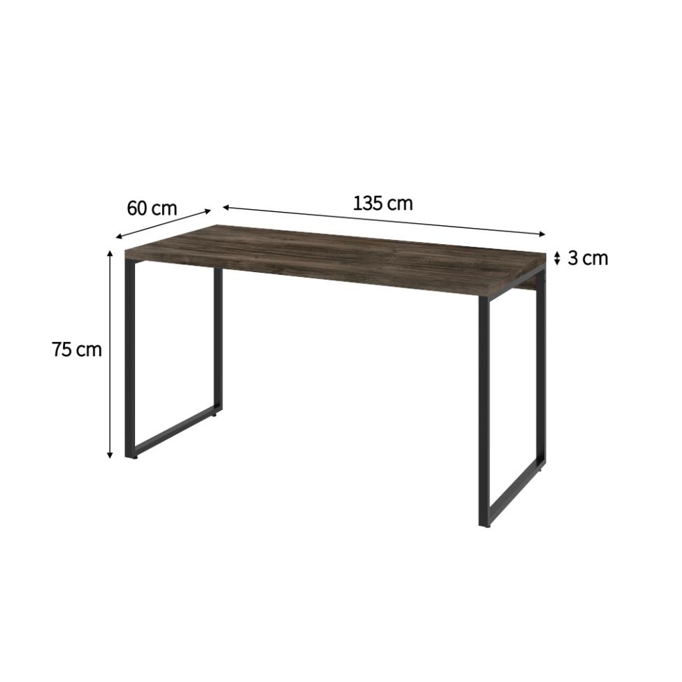 Mesa de Escritório Kuadra Marrom Escuro 135 cm