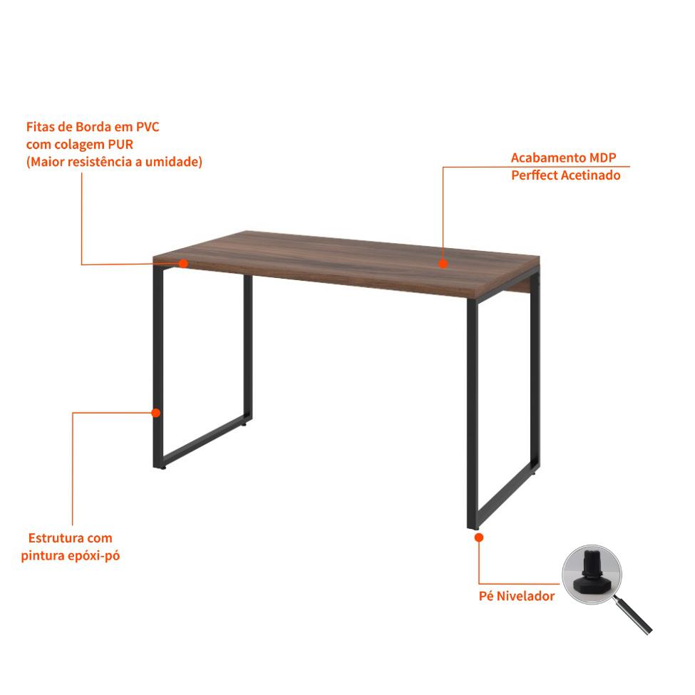 Mesa de Escritório Kuadra Nogal 120 cm